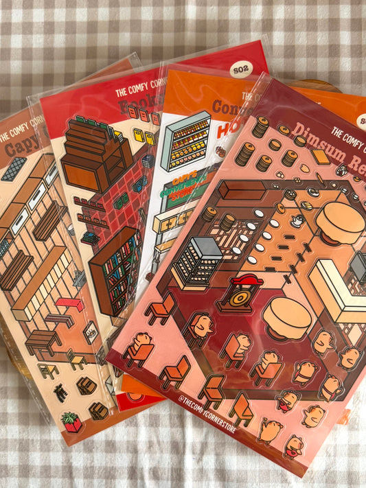 A5 DIY Miniature Scene Sticker Sheet Bundle